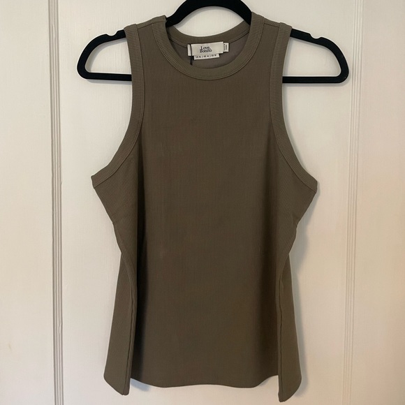 Love Bonito Sevyn Ribbed Racer Tank Top - Clay - Picture 3 of 6